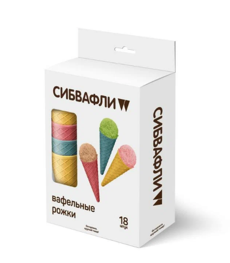 Вафельные рожки цветные , 18 шт. Изображение Вафельные рожки цветные , 18 шт.